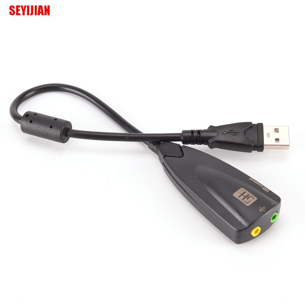 (SEY) New 5H External Usb Independent Sound Card 5Hv2 Headset Converter 7.1 Desktop Laptop