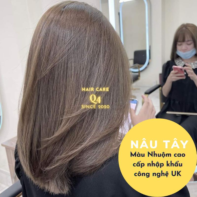 Thuốc nhuộm tóc cao cấp màu nâu tây, nâu khói, nâu xám, nâu sáng da - Hair Care Q4