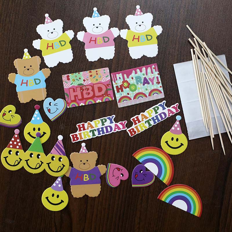 Phụ Kiện Cắm Trang Trí Bánh Kem Sinh Nhật / Lễ Tình Nhân Phong Cách Hàn Quốc ins i love you retro