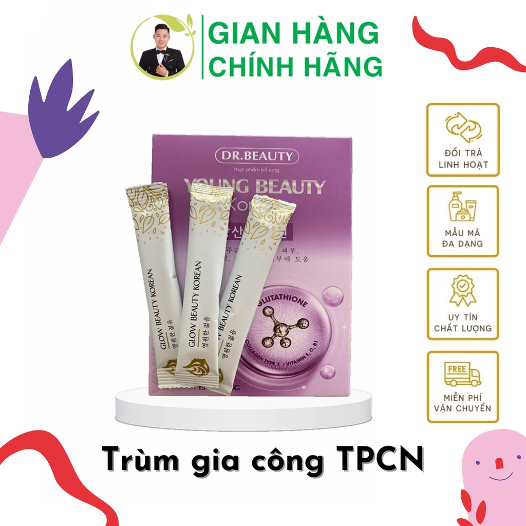 Bột uống truyền trắng collagen  young beauty mờ nám giảm tàn nhanh chống lão hóa da