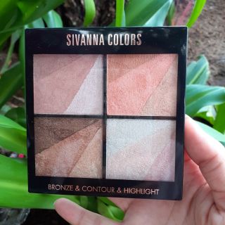 Bảng màu 4 ô 12 màu có nhũ bóng của Sivanna colors tông màu hợp thời trang.