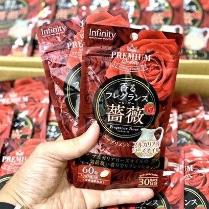 Viên Uống Thơm Cơ Thể Premium Infinity Fragrance Rose 60 Viên Nhật Bản