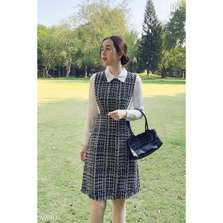 Váy dáng A dạ tweed basic thời trang thiết kế nữ Calie House VA011