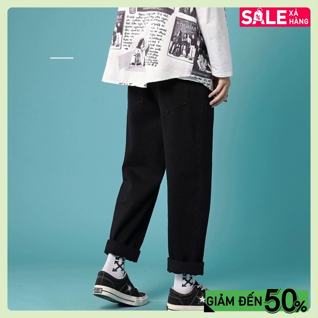 Quần jean nam baggy ống suông rộng,Quần bò nam nữ dáng đứng vải jeans bò cao cấp hottrend 2022