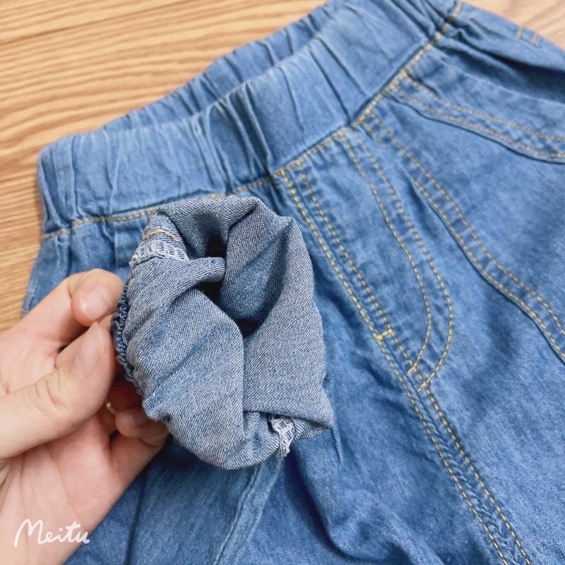 Quần dài bé gái jean mềm mỏng cho bé size đại màu xanh