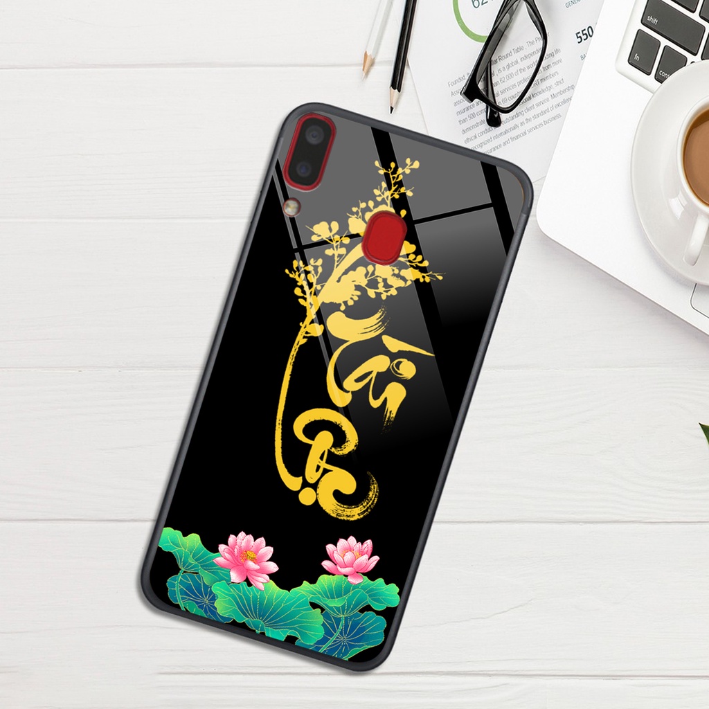 Ốp lưng KÍNH Samsung Galaxy A20 / A30 / M20 in hình 3D TÀI LỘC-TÂM AN -MÃ ĐÁO
