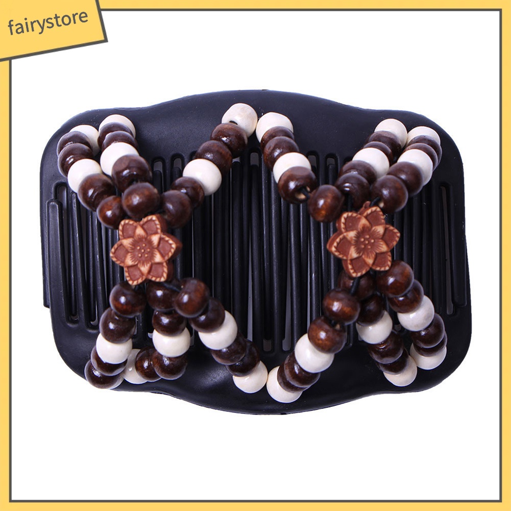 Lược Cài Tóc Hai Đầu Đính Hạt Gỗ Thời Trang Dành Cho Nữ