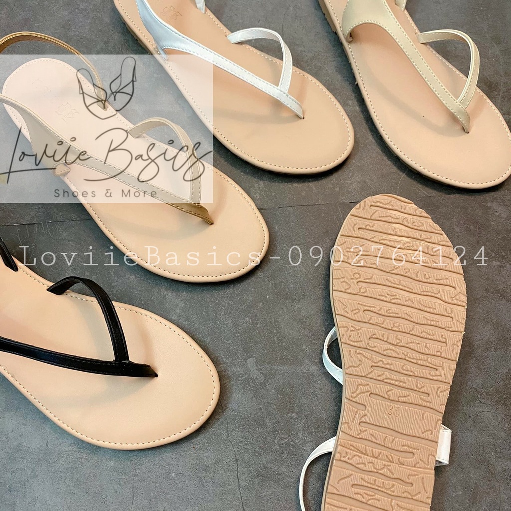 SANDAL NỮ XỎ NGÓN LOVIIE BASICS - GIÀY SANDAL ĐẾ BỆT MẶT DA MỀM THỜI TRANG S211102