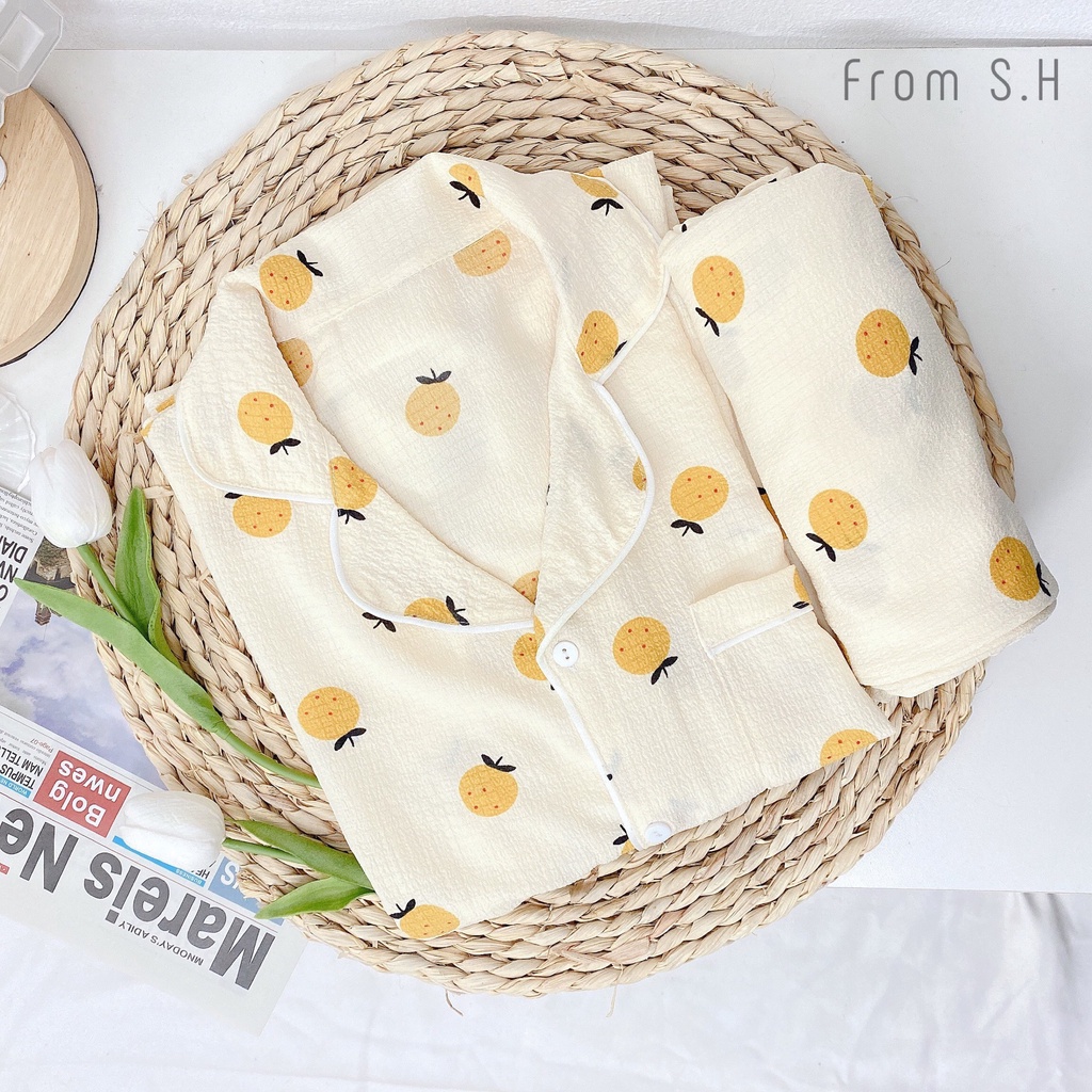 [ ẢNH THẬT ] Pijama cổ nơ/cổ bẻ dáng dài hoạ tiết xinh xắn. Bộ ngủ nữ hoạt hình dễ thương | BigBuy360 - bigbuy360.vn