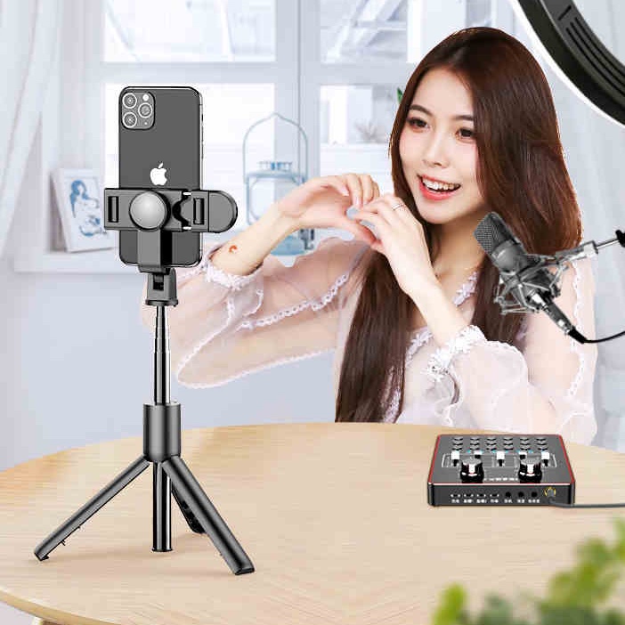 Gậy Chụp Ảnh Tự Sướng (Selfie), Tripod K10s + Remote Bluetooth (Có Gương) Cao Cấp | BigBuy360 - bigbuy360.vn