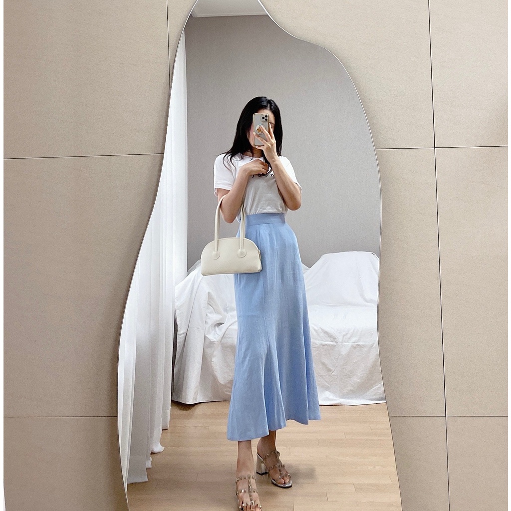 Chân Váy Dài Vải Lanh Thời Trang Mùa Hè Cho Nữ