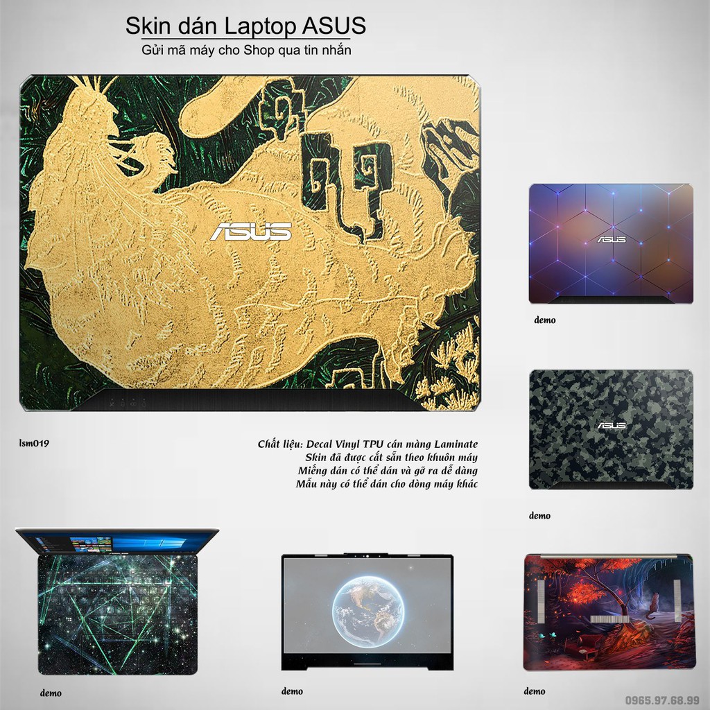 Skin dán Laptop Asus in hình Hổ Toạ Sơn - lsm019 (inbox mã máy cho Shop)