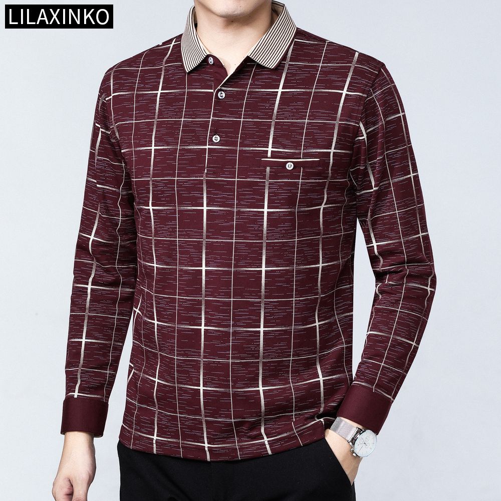 Áo Thun Polo Cotton Tay Dài Kẻ Sọc 3 Màu Thời Trang Thu Đông Cho Nam