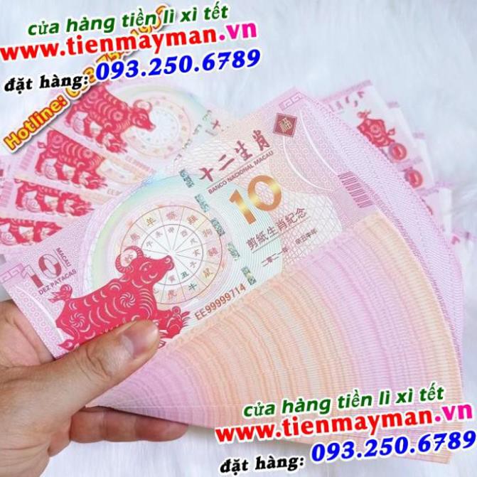 Tờ Tiền Hình Con Trâu Mệnh Giá 10 MaCao Lì Xì Tết 2021