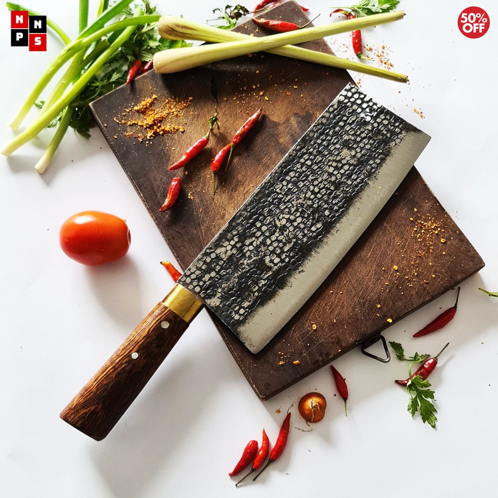 Dao Chặt Xương, Chặt Gà, Chặt Dừa, Chặt 10 Năm Không Mẻ - Cán Cẩm, Khâu Đồng - Nghệ Nhân Phúc Sen [DAO PHÚC SEN CAO CẤP]