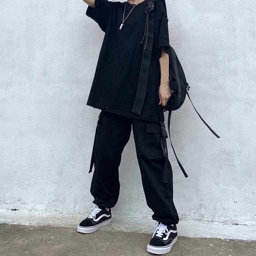 Quần Jogger Unisex nam nữ Kaki cao cấp - Quần Kaki Cargo Pants mềm nam nữ màu đen