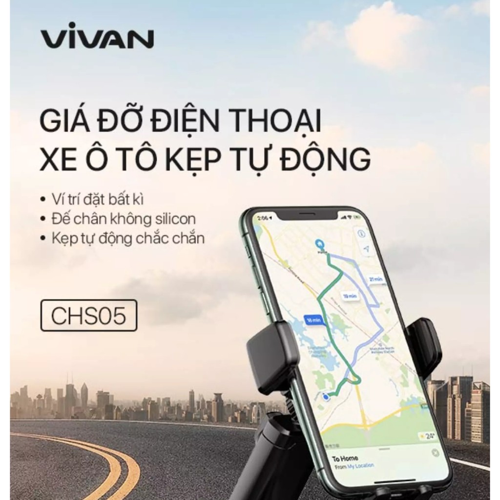 Giá Đỡ Điện Thoại Xe Hơi Ô Tô VIVAN CHS05 Phù Hợp Điện Thoại 4.0-6.5 inch Xoay 360 Độ Chắc Chắn Chống Rung Lắc | WebRaoVat - webraovat.net.vn