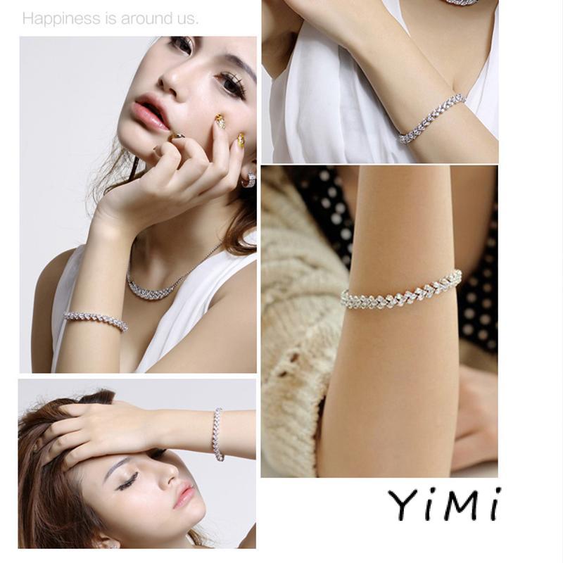 Vòng tay thời trang trái tim pha lê trái tim bạc