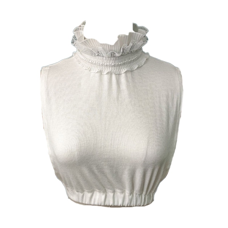 Han Áo Sweater Giả Hai Lớp Nhún Bèo Ấm Áp Sáng Tạo Ngọt Ngào Cho Nữ Acc