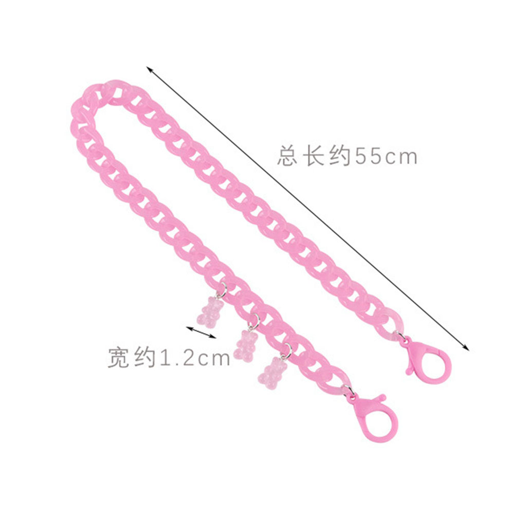 【sweet】children fashion acrylic candy color bear pendant Anti-lost hanging chain lanyard for glasses Accessories 55cm