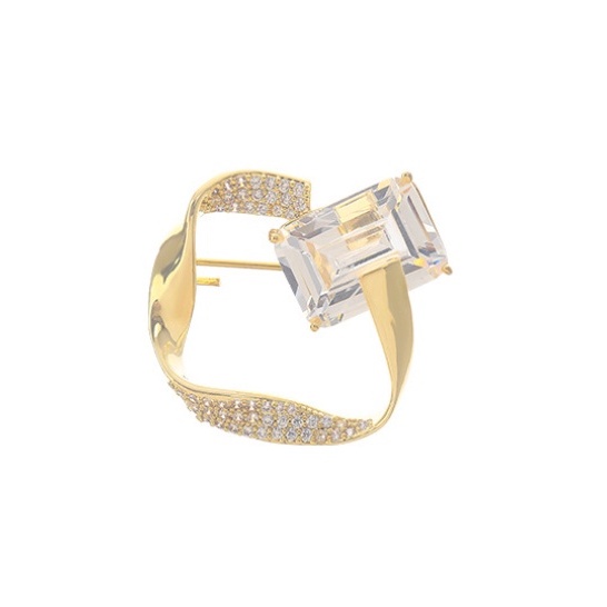 Ghim Cài Áo Đính Đá Zircon Lấp Lánh Thời Trang Hàn Quốc Cho Nữ