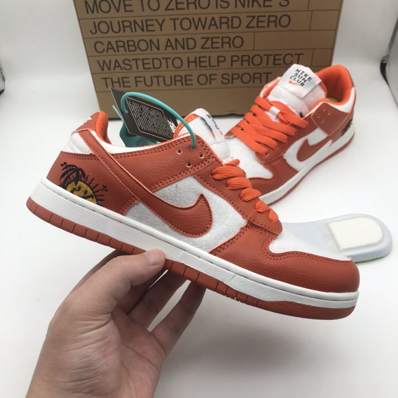 Bebe8 Ni*ke Dunk Low SB Low Top Men's and Women's Sports Casual Skateboarding Shoes Syracuse University White Orange