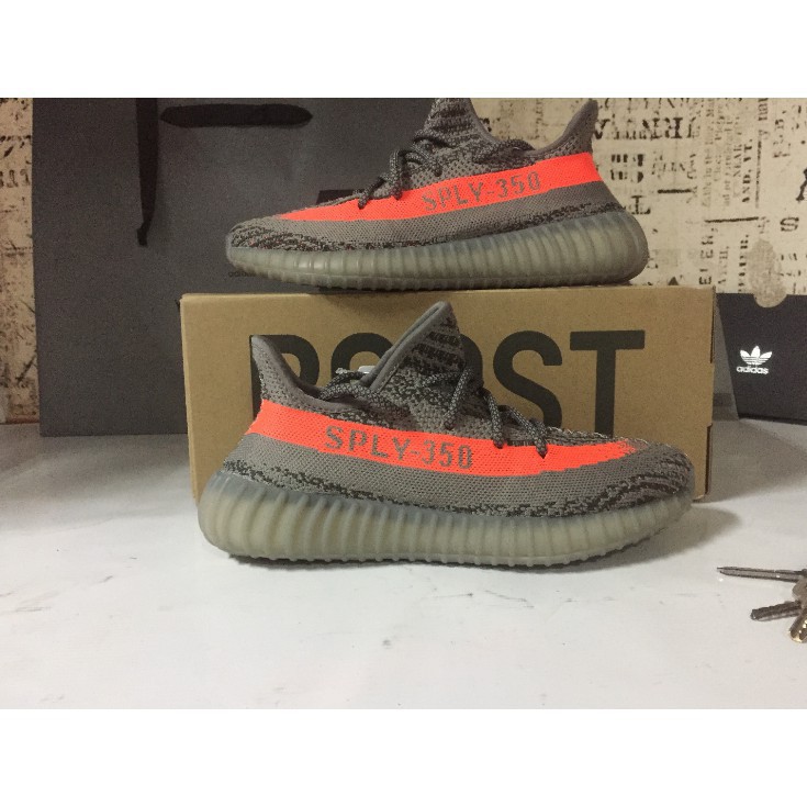 Giày Thể Thao Yeezy Boost 350v2 36-45 Màu Xám Cam Thời Trang Trẻ Trung