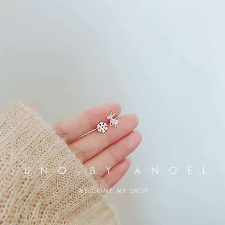 Bông tai mạ bạc 925 hình hoa tuyết dễ thương