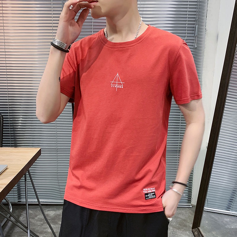 Áo Thun Tay Ngắn Cổ Tròn Dáng Rộng Chất Liệu Cotton Thời Trang Mùa Hè Cho Nam