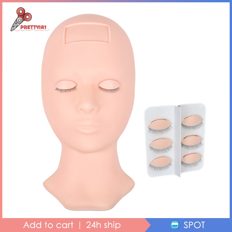 Đầu Ma Nơ Canh Bằng Silicone [Prettyia1] Luyện Tập Nối Mi Giả