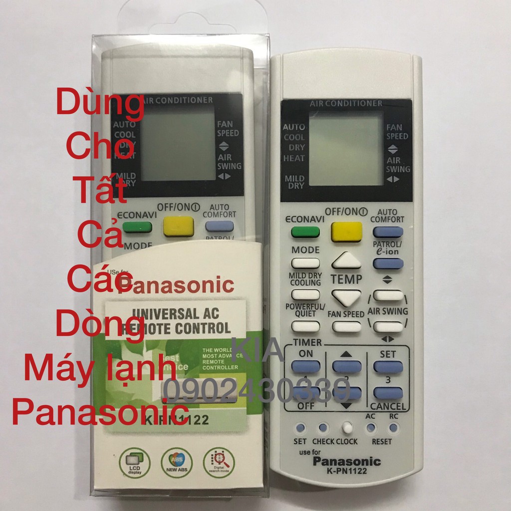 Remote đa năng dùng cho máy lạnh  .Panasonic K-PN1122 - Điều khiển dùng cho điều hòa  ..Panasonic K-PN1122