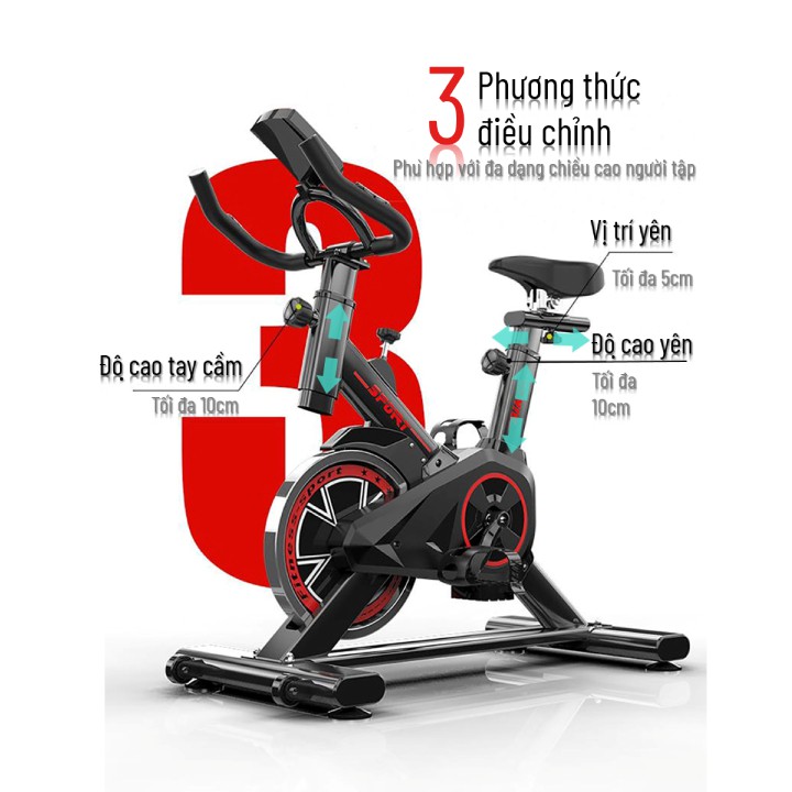 Xe đạp tập thể dục thể thao tập gym tại nhà Toshiko Sport tặng máy tập cơ bụng + đồng hồ, bảo hành 36 tháng