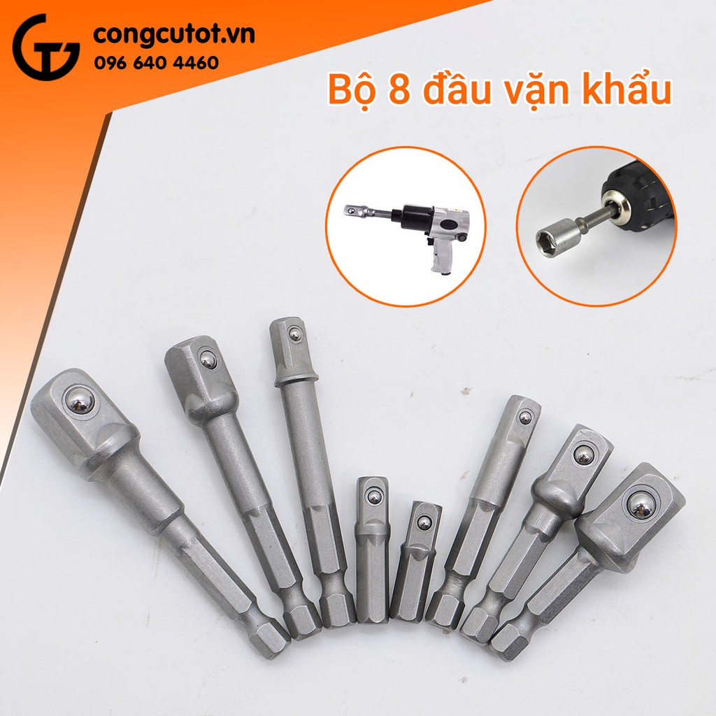 Bộ 8 đầu vặn khẩu bằng máy khoan