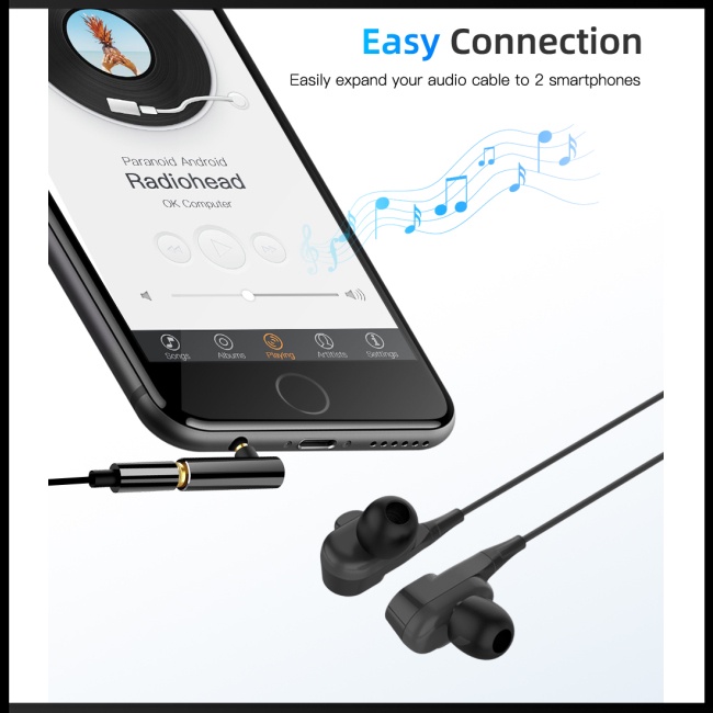 Đầu Chuyển Đổi Âm Thanh 3.5mm Sang 3.5mm Chữ L 90 Độ