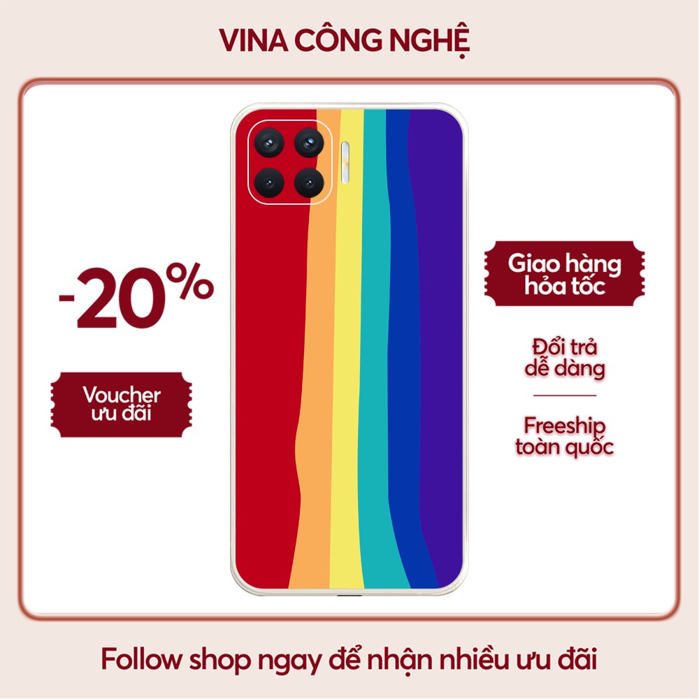 Ốp lưng OPPO A1K/A3S/A5 2020/A52/F9/...dẻo cạnh vuông bảo vệ camera hình Cầu vồng