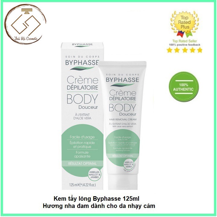 Kem tẩy lông chiết xuất lô hội Byphasse - Hair Removal Cream Extract Aloe Vera 125ml | BigBuy360 - bigbuy360.vn