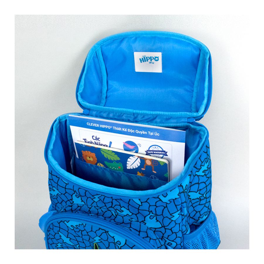 Balo Học Sinh Clever Hippo Hoodie Shark Cage BS3103