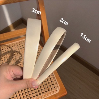 Bờm tóc, băng đô cài tóc da pu màu be siu hot