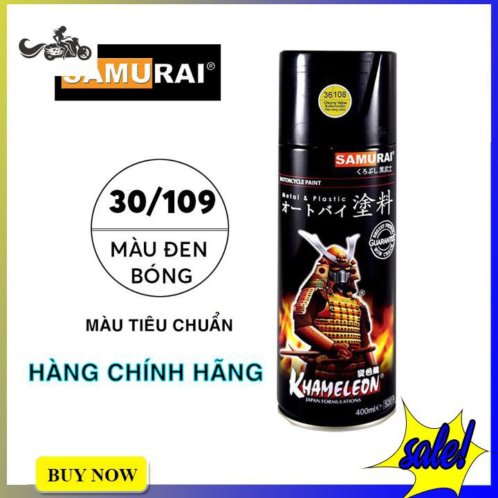 Sơn Xịt Samurai Đen Bóng mã 30/109 ( chai 400Ml)