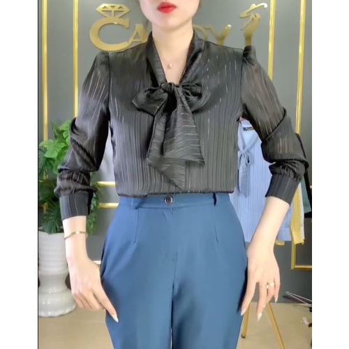 Áo sơ mi nữ thiết kế kiểu công sở chất mềm mịn dài tay, VNXK có size to, bigsize