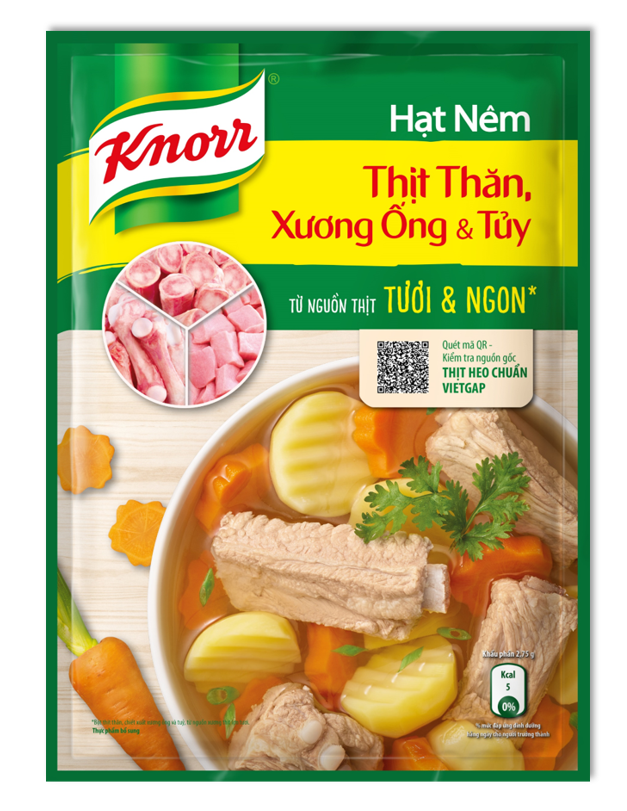 Combo 2 hạt nêm Knorr Thịt Thăn, Xương Ống Và Tuỷ 900g/gói