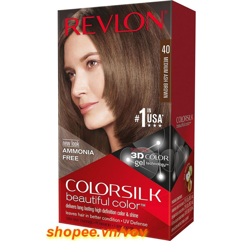 Thuốc nhuộm tóc Revlon số 40 Medium Ash Brown 100% chính hãng.