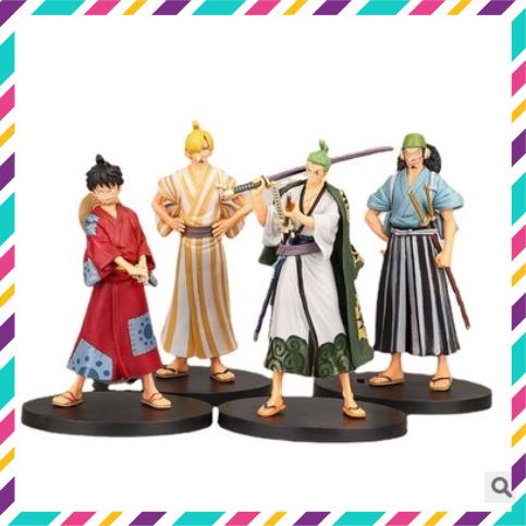 Mô Hình One Piece Vương Quốc Wano Luffy, Zoro, Usop, Sanji, Nami, Brook, Choper - Cao 20cm- Mô Hình Figure