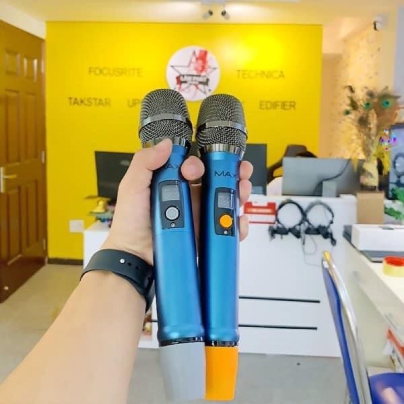 Micro kim loại cao cấp không dây cao cấp Max 56 (Bộ gồm 2 micro hát song ca)