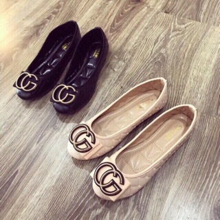 Giày búp bê trần trám đế dẻo