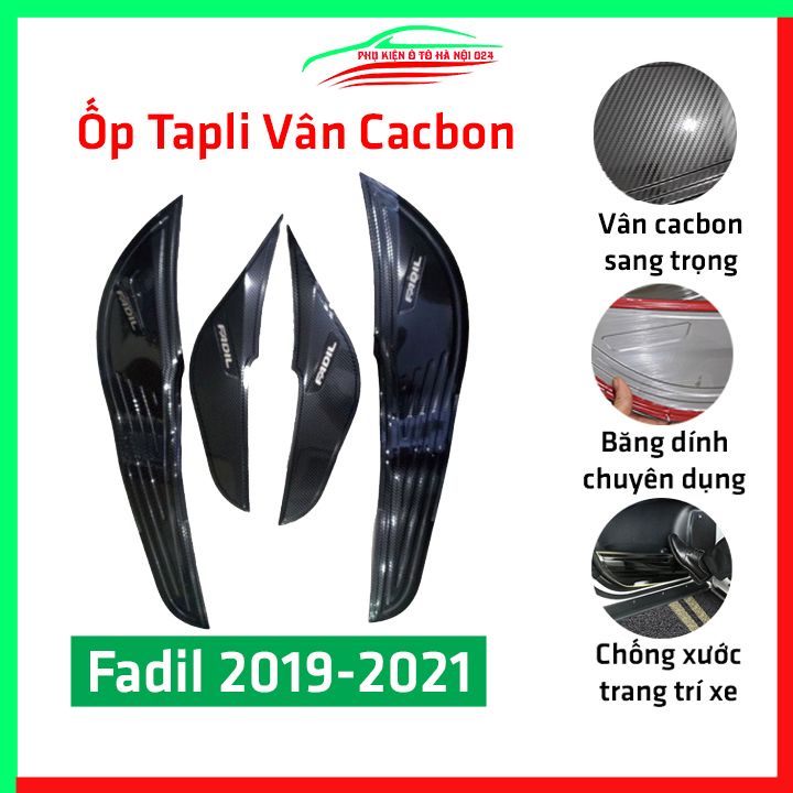 Bộ ốp tapli Fadil 2019-2021 vân Titan chống xước va đập khi mở cửa và làm đẹp xe