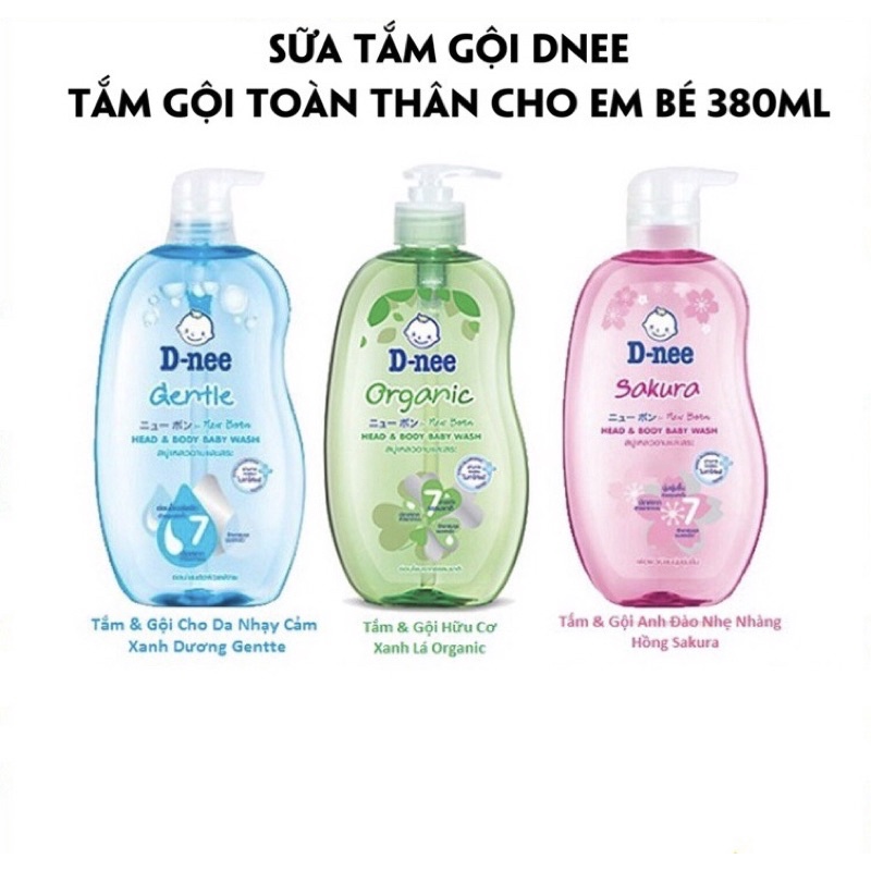 [Tem chính hãng] SỮA TẮM GỘI SƠ SINH TOÀN THÂN AN TOÀN CHO BÉ DNEE 380ml/400ml