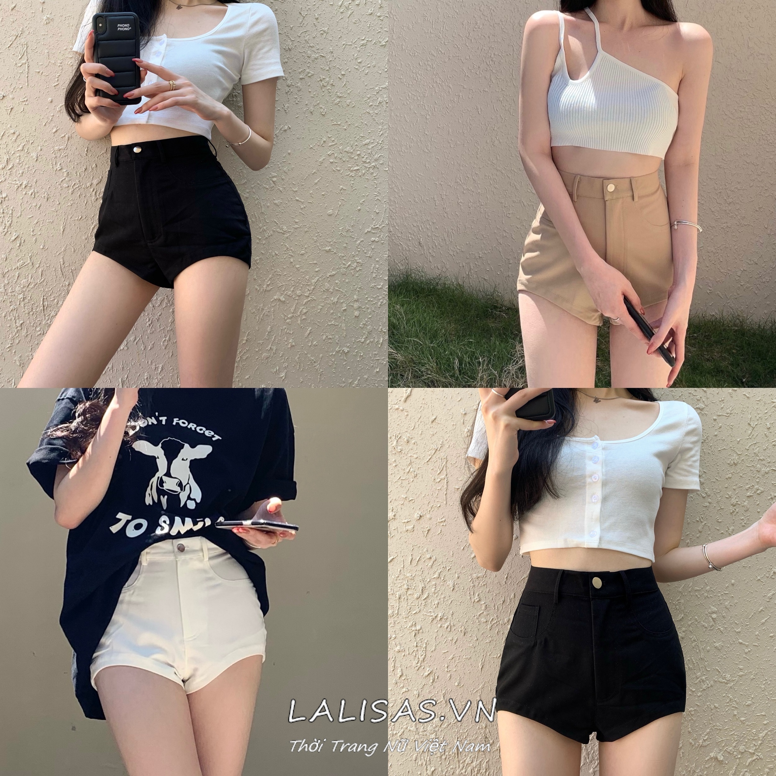 Quần Short Nữ Lưng Cao Dáng Ôm Gợi Cảm Thời Trang Hàn Quốc | BigBuy360 - bigbuy360.vn