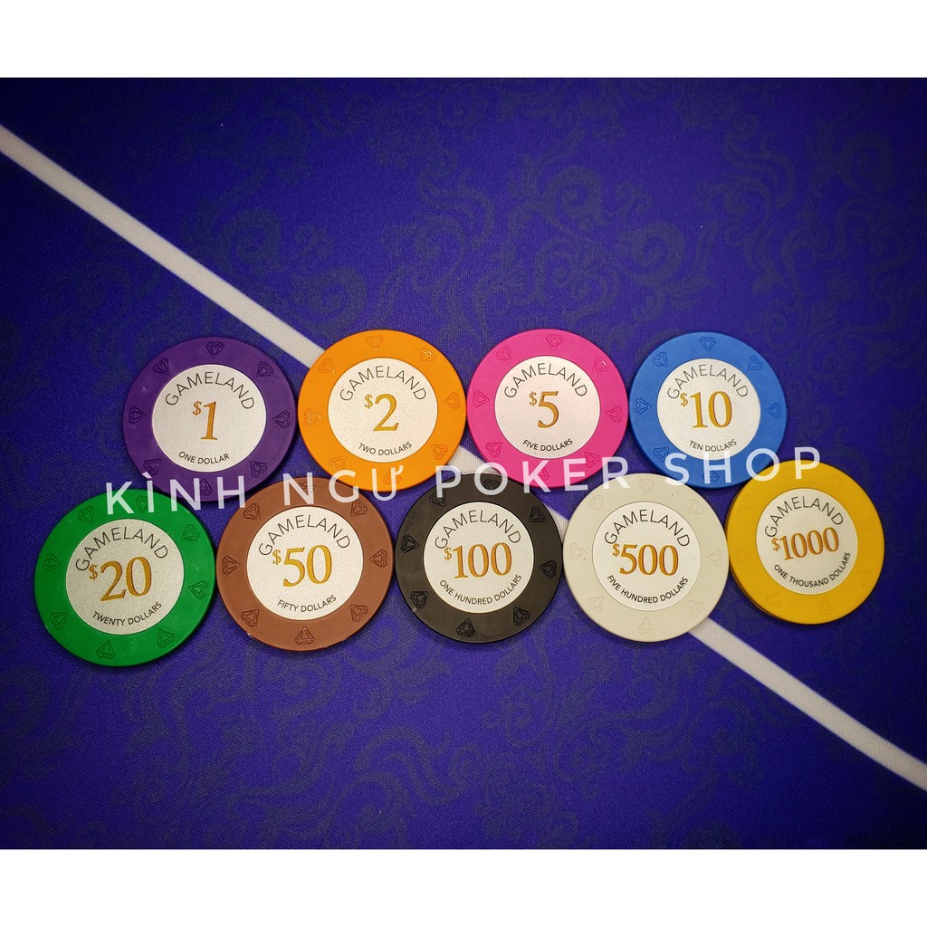 Bộ 200 chip poker - phỉnh poker Tự chọn mệnh giá  COLORFUL chất liệu đất nung