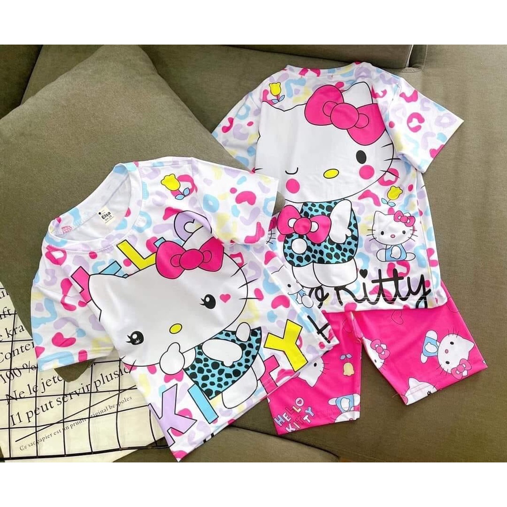 Bộ Đồ Lửng bé gái in hình 3D(8-40Kg)chất liệu mềm mịn thoáng mát được các bé gái yêu thích Bán Chạy Nhất